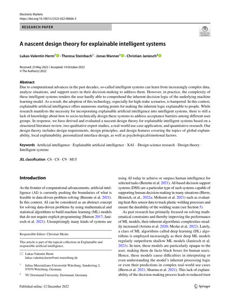 A nascent design theory for explainable intelligent systems.